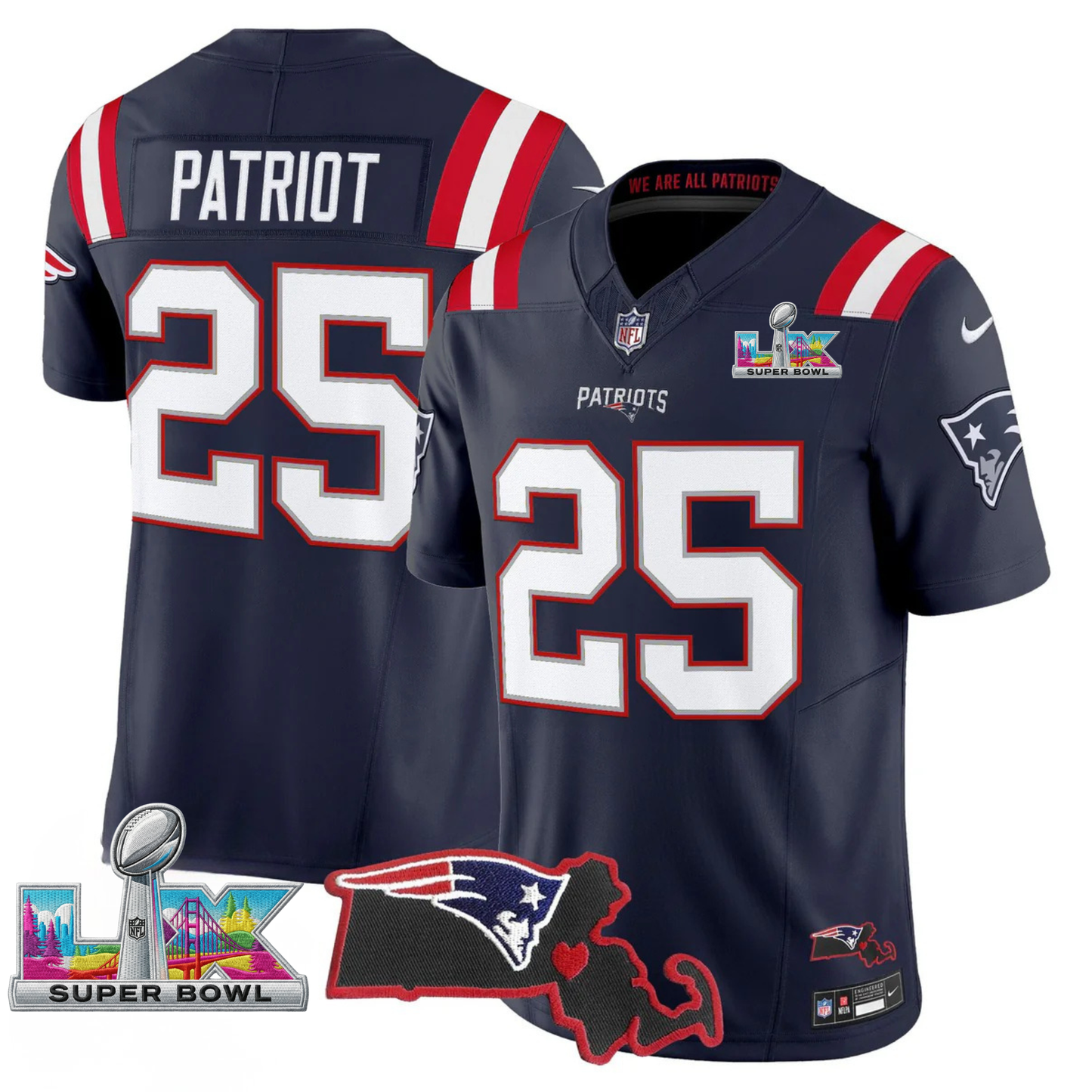 Women's NE SB LX Game Patch Vapor Limited Jersey - All Stitched