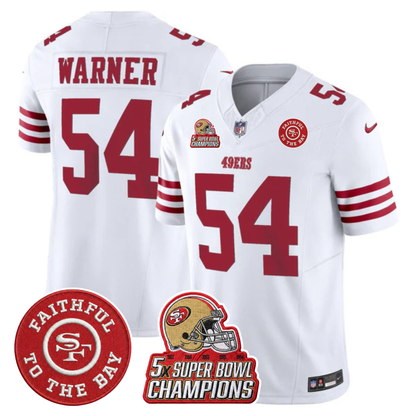 49ers 5x Champs & Faithful To The Bay Patch Vapor Limited Jersey - All Stitched