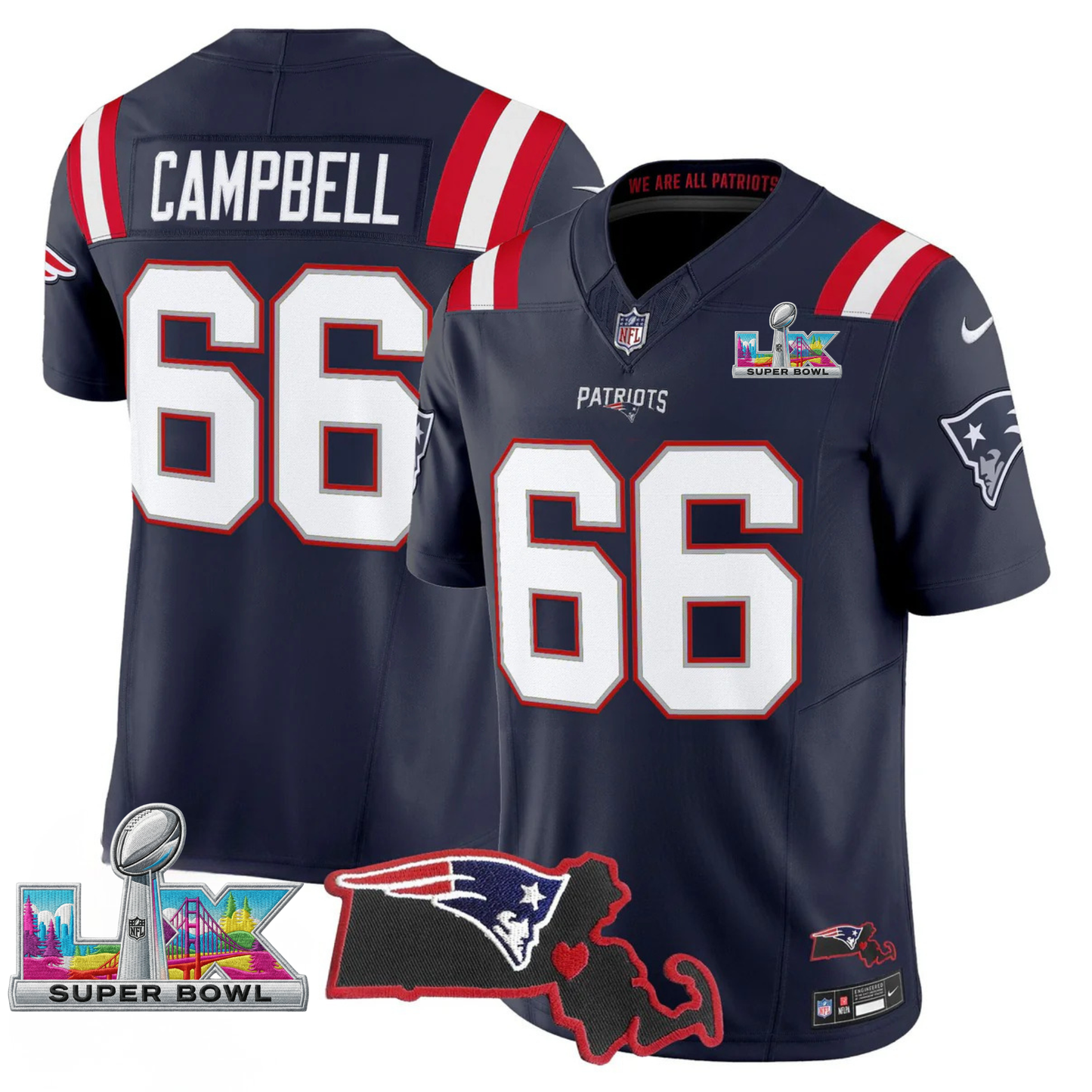 NE SB LX Game Patch Vapor Limited Jersey - All Stitched