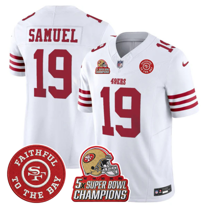49ers 5x Champs & Faithful To The Bay Patch Vapor Limited Jersey - All Stitched