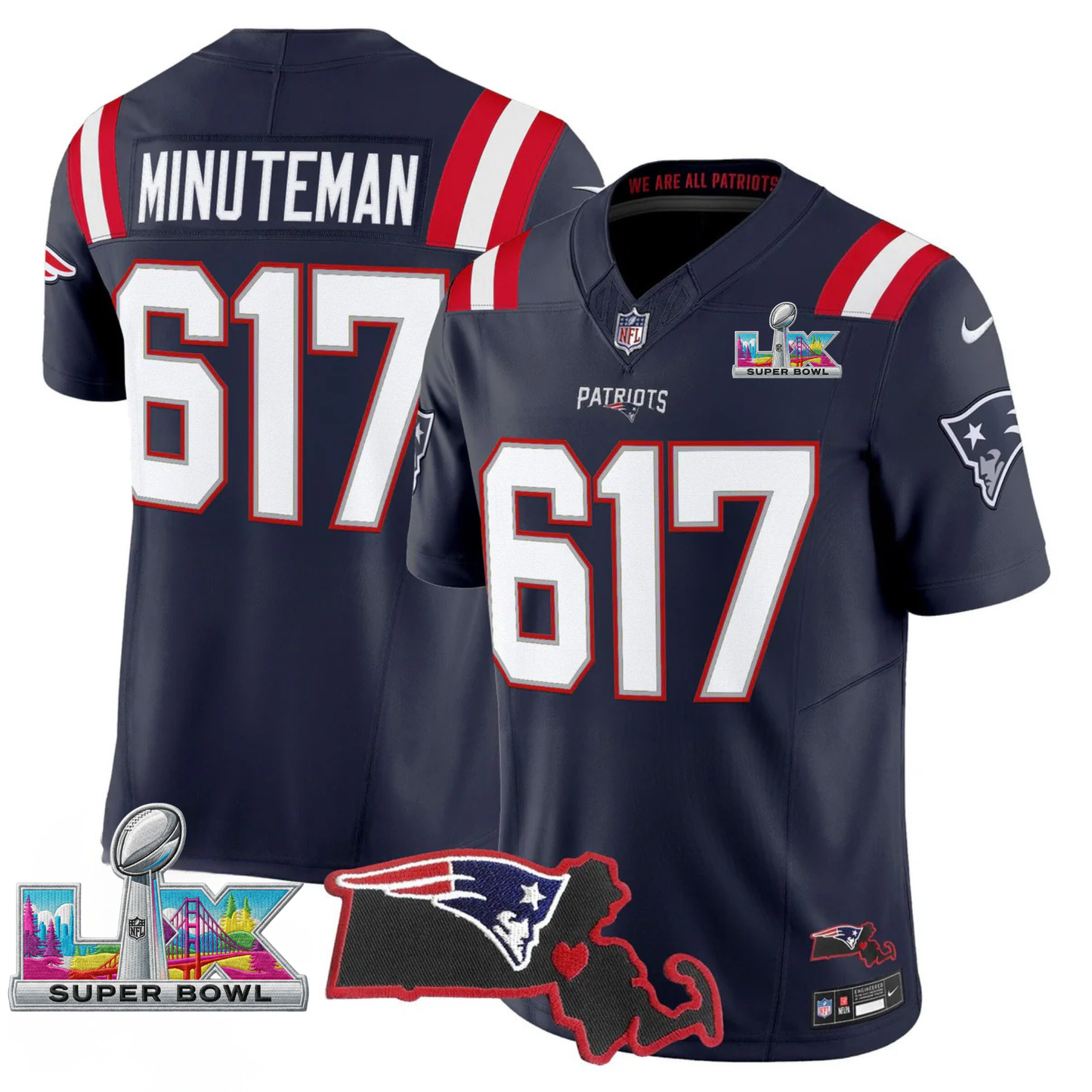 NE SB LX Game Patch Vapor Limited Jersey - All Stitched