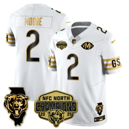 CHI NFC North Champions Patch Vapor Limited Gold Jersey - Stitched