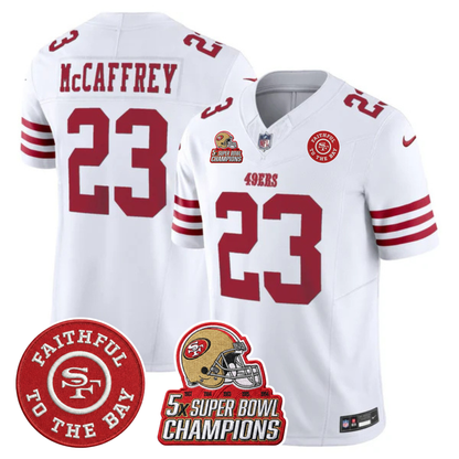 49ers 5x Champs & Faithful To The Bay Patch Vapor Limited Jersey - All Stitched