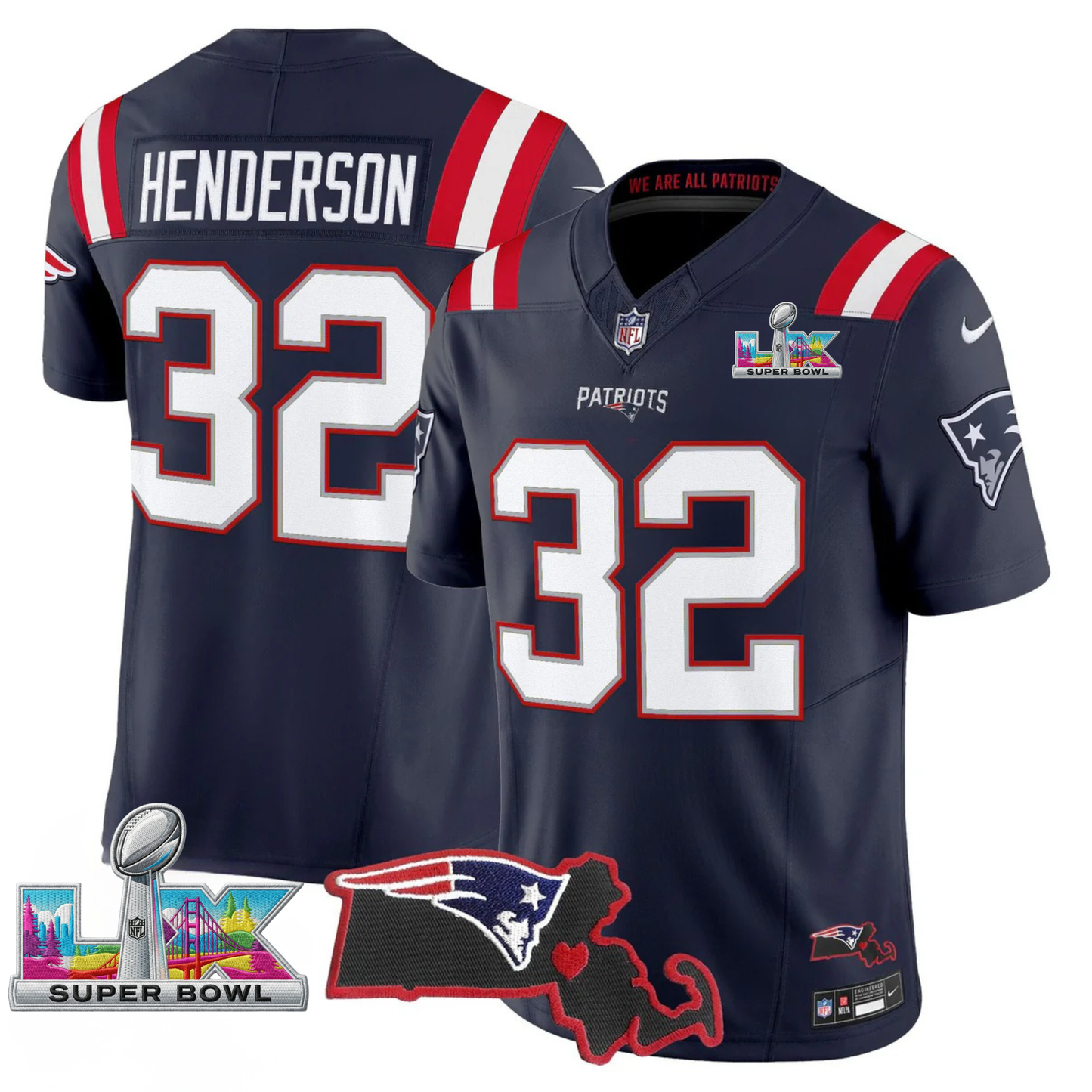 NE SB LX Game Patch Vapor Limited Jersey - All Stitched