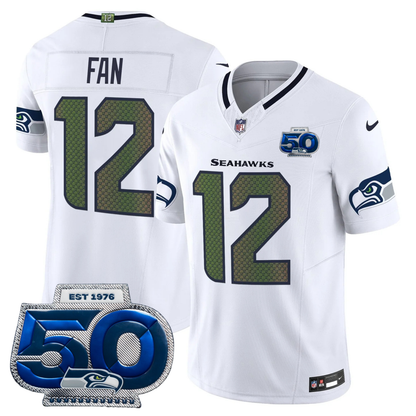 Seattle Seahawks 2025 "Rivalries" 50th Season Patch Vapor Limited Jersey - All Stitched