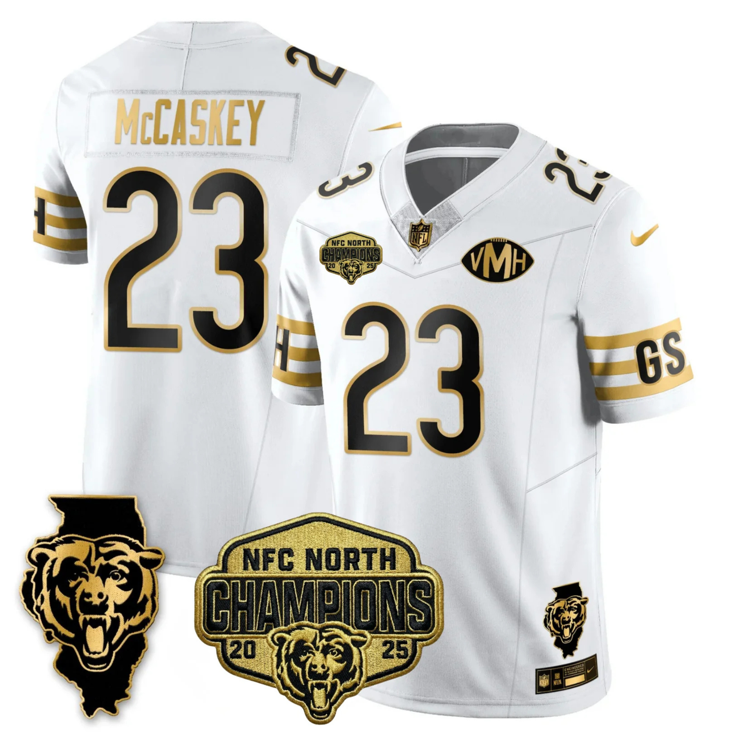 CHI NFC North Champions Patch Vapor Limited Gold Jersey - Stitched