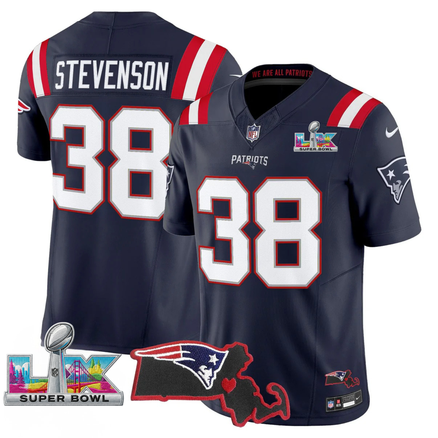 Women's NE SB LX Game Patch Vapor Limited Jersey - All Stitched