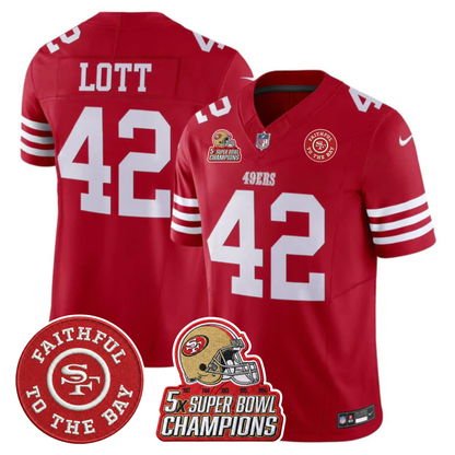 49ers 5x Champs & Faithful To The Bay Patch Vapor Limited Jersey - All Stitched