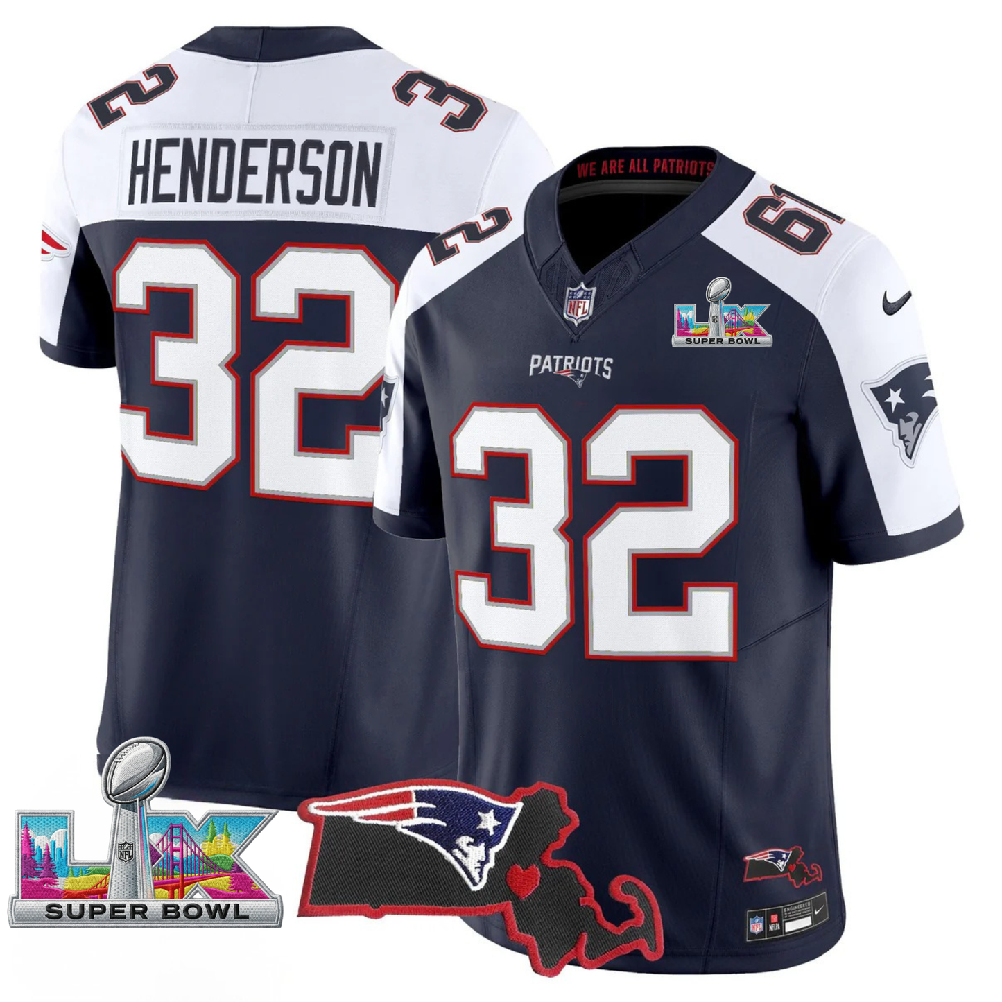 NE SB LX Game Patch Vapor Limited Jersey - All Stitched