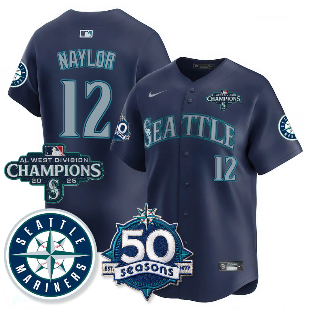 SEA Vapor Premier Limited Gold Jersey - 50th Anniversary & AL West Division Champions - All Stitched