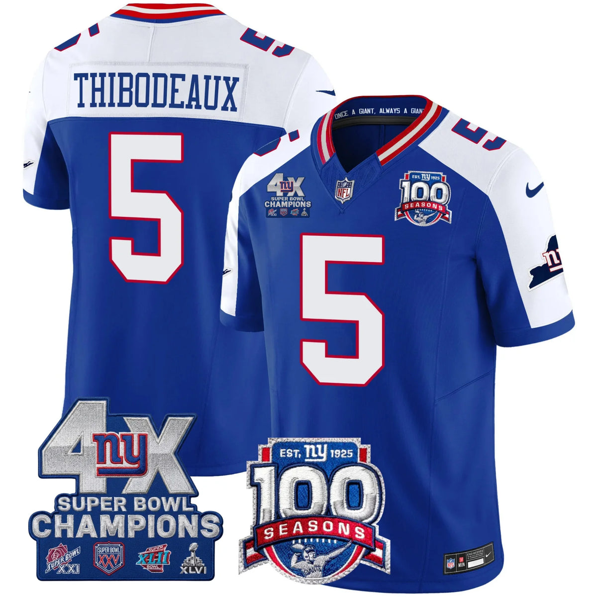 NYG 4X Champions & 100th Season Patch Limited Edition - Stitched (2)