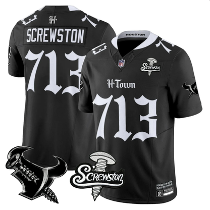 HOU 'Gothic Lone Star Shadows' DJ Screw Edition Vapor Limited Jersey - All Stitched