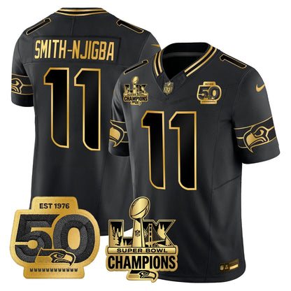 SEA S.Bowl LX Champions Patch Vapor Limited Jersey - All Stitched