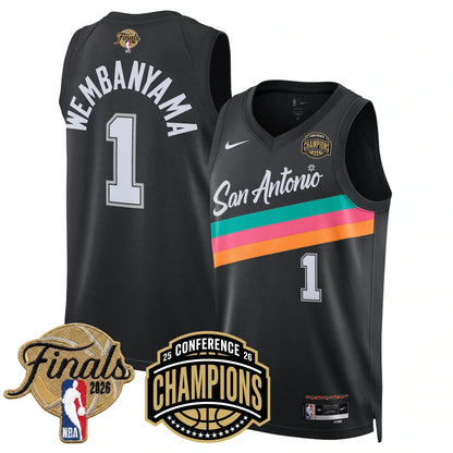 SAS 2026 NBA Western Conference Champions Vapor Jersey V3 - Stitched