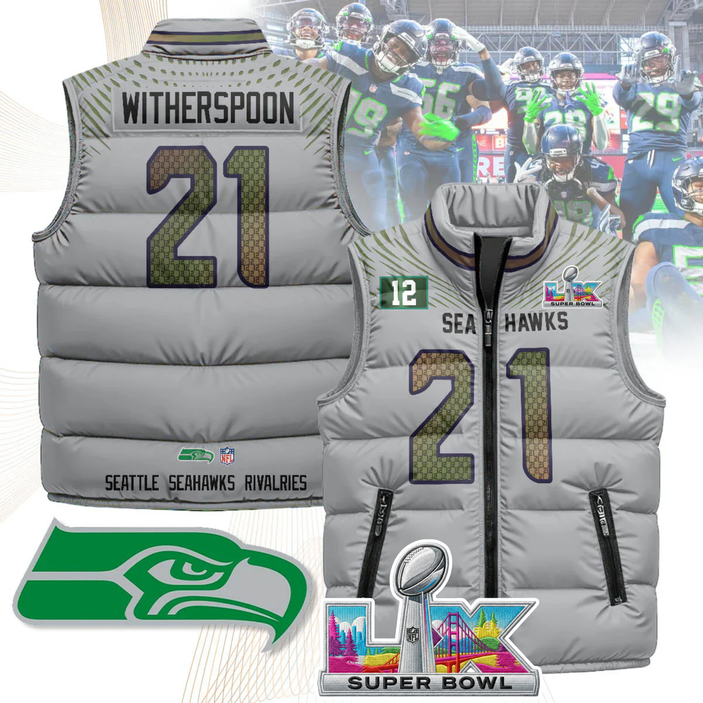 SEA NFC Champions Patch Unisex Puffer Vest