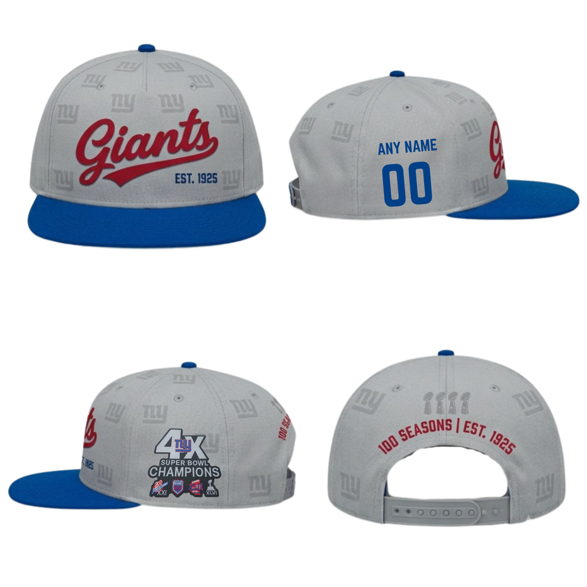 NYG Personalized Snapback Cap - Printed