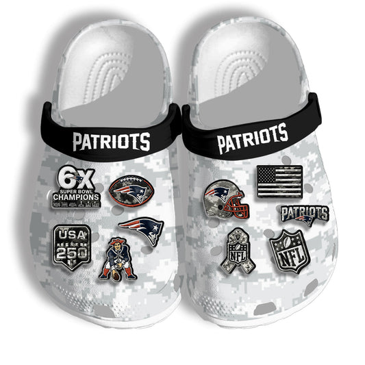 NE Salute To Service 2026 Edition Arctic Camo Clogs - Charms Gift Set
