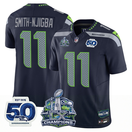 SEA S.Bowl LX Champions Patch Vapor Limited Jersey - All Stitched