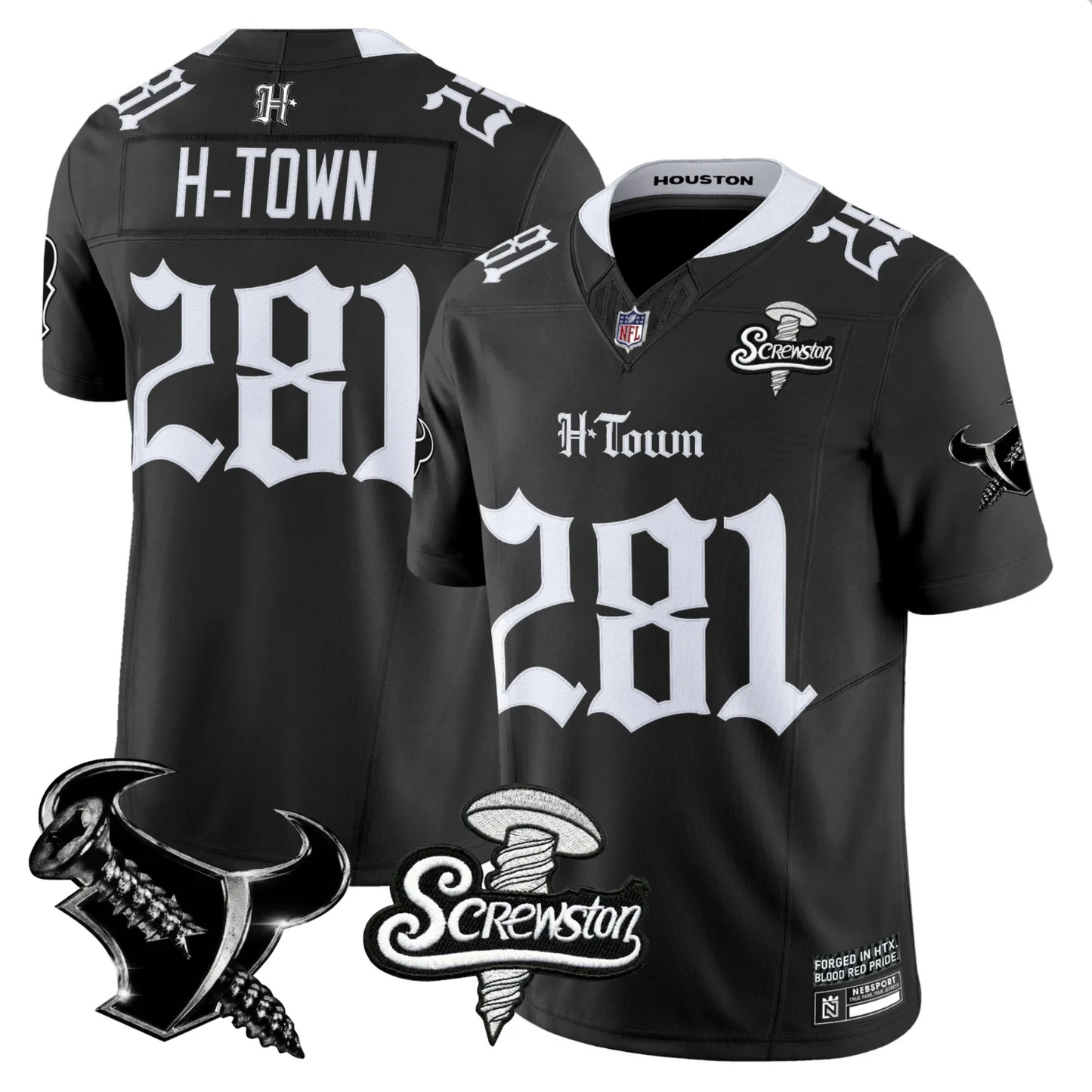 HOU 'Gothic Lone Star Shadows' DJ Screw Edition Vapor Limited Jersey - All Stitched