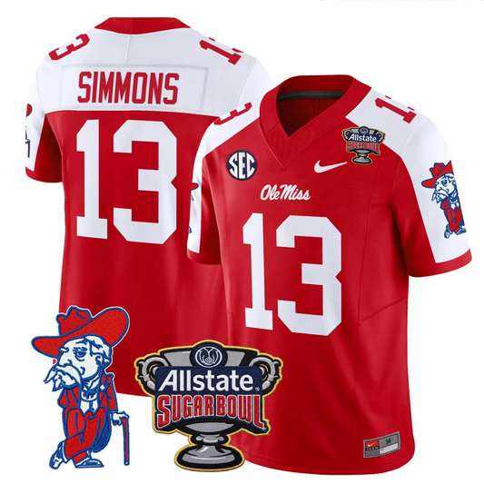 Ole Miss Rebels 2025 Sugar Bowl Patch Vapor Limited Jersey - Stitched