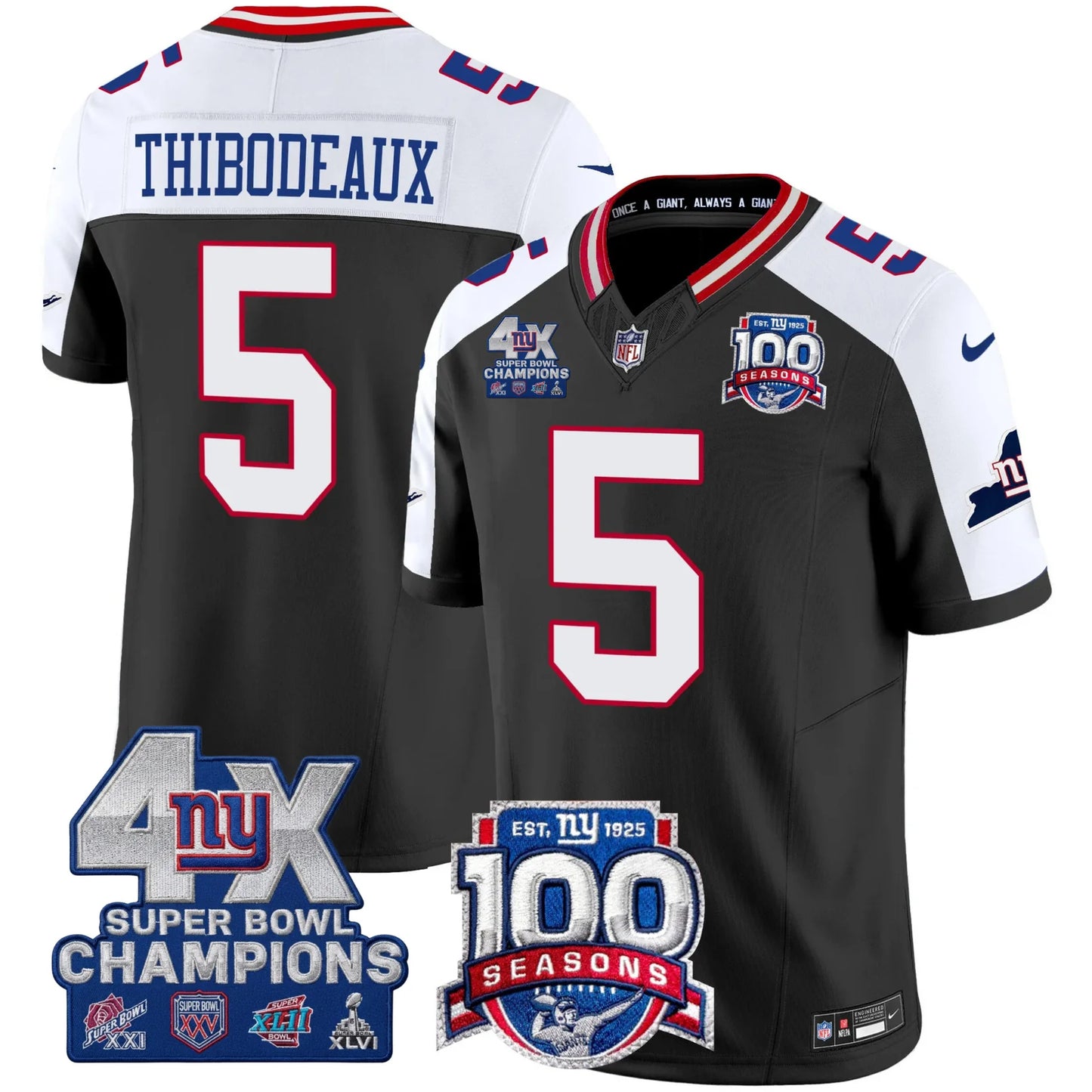 NYG 4X Champions & 100th Season Patch Limited Edition - Stitched (2)