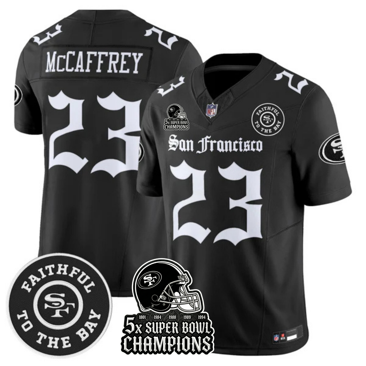 SF 5-Time Champions 'Gothic Edition' Vapor Limited Jersey - All Stitched