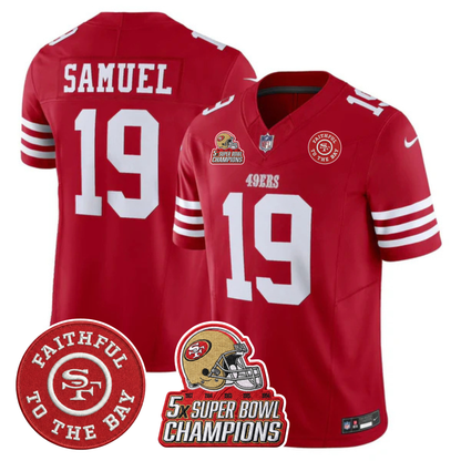 49ers 5x Champs & Faithful To The Bay Patch Vapor Limited Jersey - All Stitched