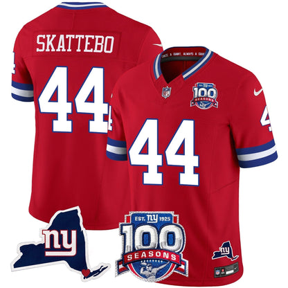 New York Giants 100th Season & State Patch Vapor Limited Jersey - All Stitched