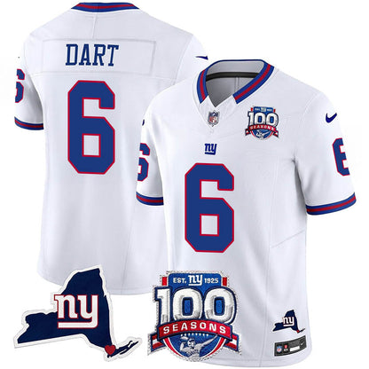 New York Giants 100th Season & State Patch Vapor Limited Jersey - All Stitched