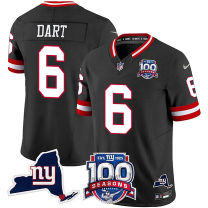 New York Giants 100th Season & State Patch Vapor Limited Jersey - All Stitched