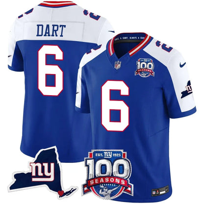 New York Giants 100th Season & State Patch Vapor Limited Jersey - All Stitched