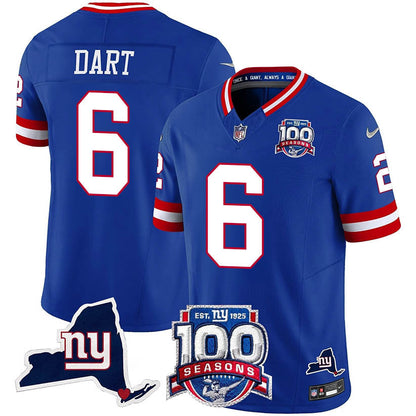 New York Giants 100th Season & State Patch Vapor Limited Jersey - All Stitched