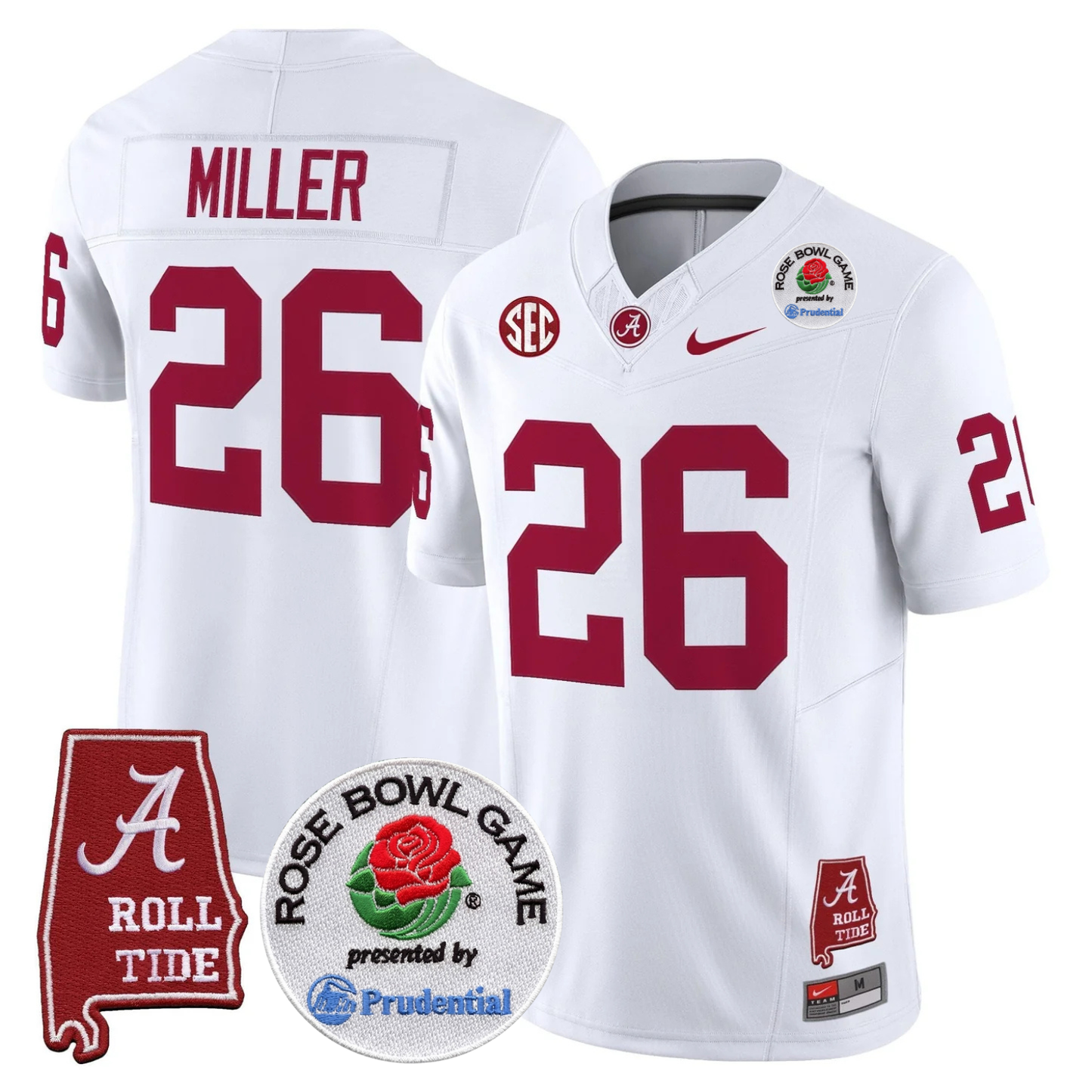 BAMA Rose Bowl Vapor Limited Jersey - All Stitched