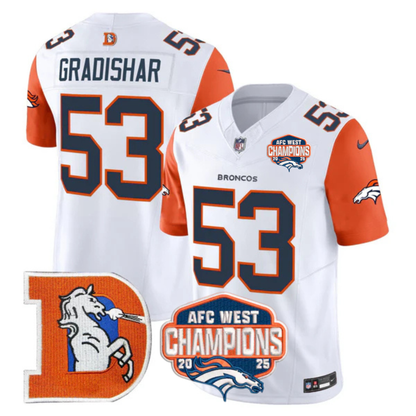 DEN AFC West Champions Patch Throwback Vapor Limited Jersey - All Stitched
