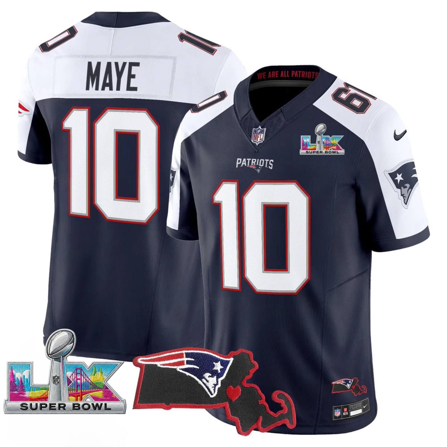 NE SB LX Game Patch Vapor Limited Jersey - All Stitched