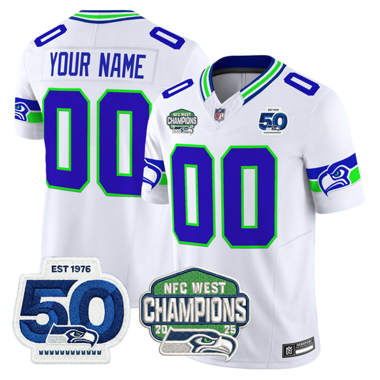 Seattle Seahawks NFC West Division Champions Vapor Limited Custom Jersey V2 - All Stitched