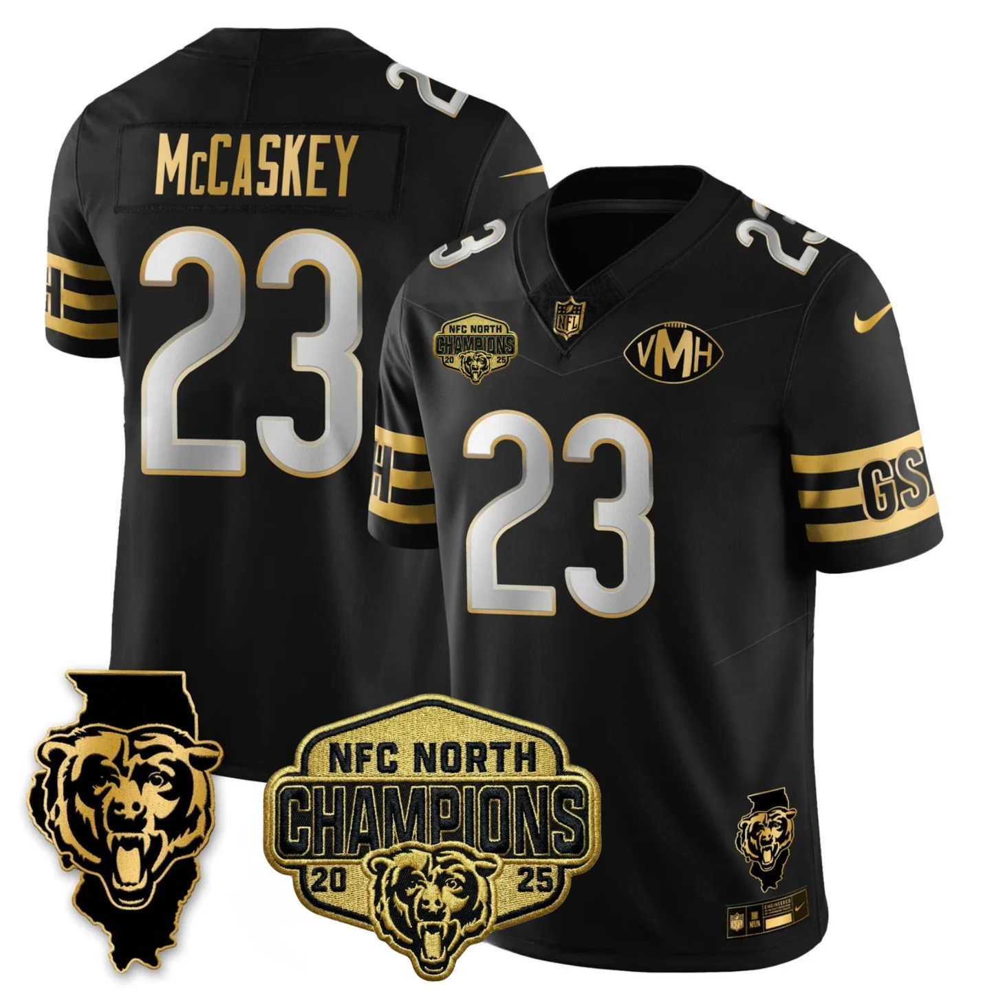 CHI NFC North Champions Patch Vapor Limited Gold Jersey - Stitched