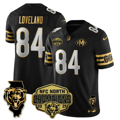 CHI NFC North Champions Patch Vapor Limited Gold Jersey - Stitched