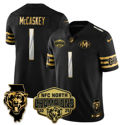 CHI NFC North Champions Patch Vapor Limited Gold Jersey - Stitched