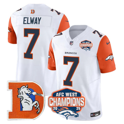 DEN AFC West Champions Patch Throwback Vapor Limited Jersey - All Stitched