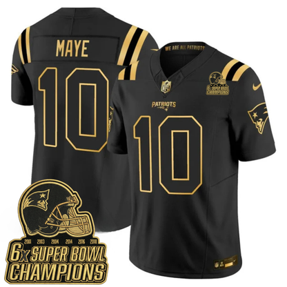 NE 6-Time Champions & Massachusetts Patch Vapor Limited Jersey V3- All Stitched