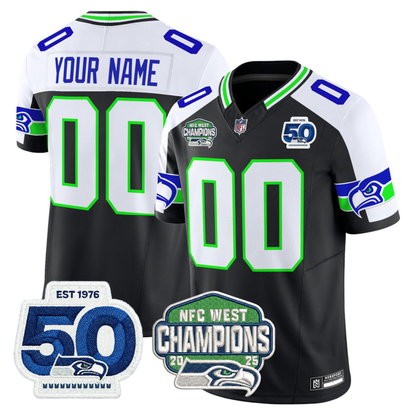 Seattle Seahawks NFC West Division Champions Vapor Limited Custom Jersey V2 - All Stitched