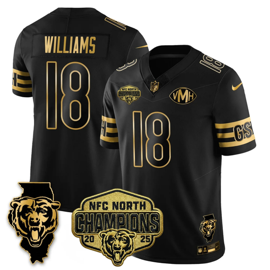 CHI NFC North Champions Patch Vapor Limited Gold Jersey - All Stitched