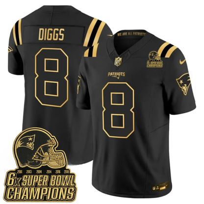 NE 6-Time Champions & Massachusetts Patch Vapor Limited Jersey V3- All Stitched