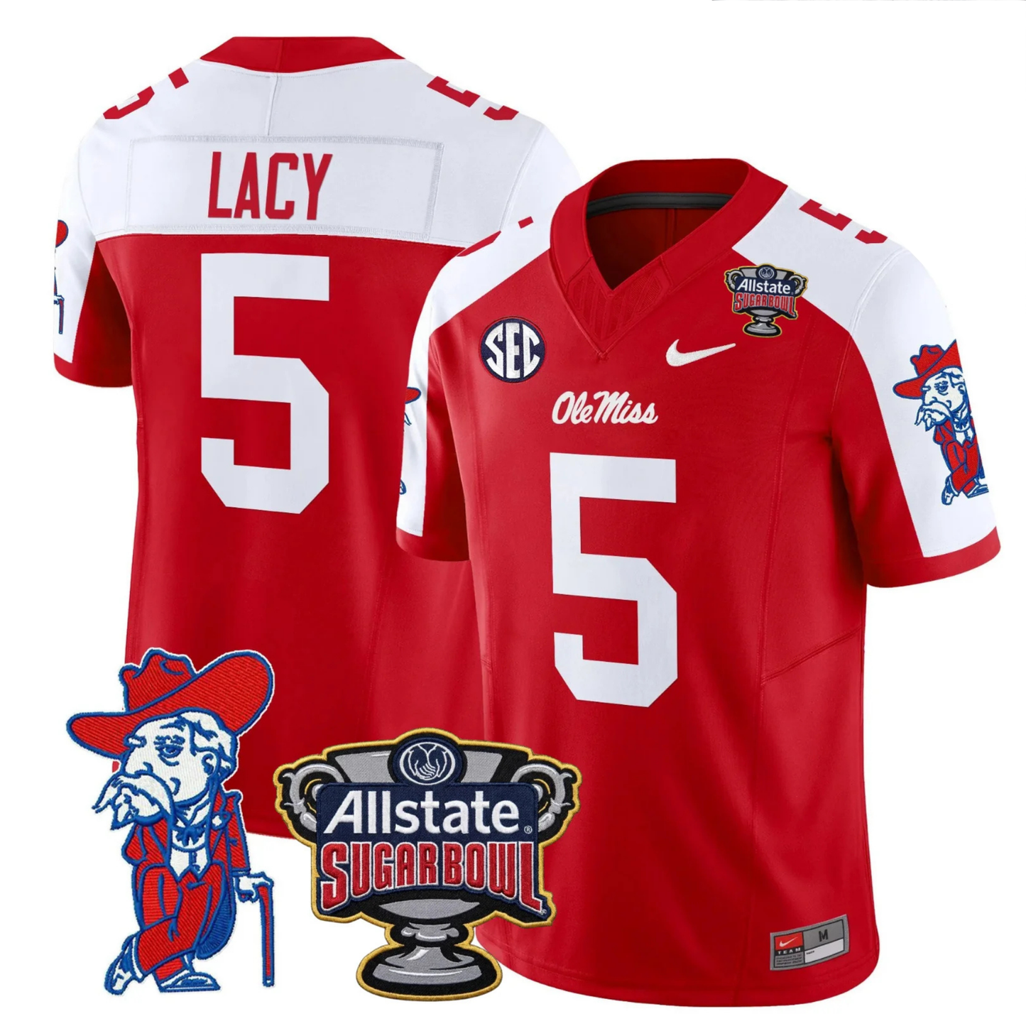 Ole Miss Rebels 2025 Sugar Bowl Patch Vapor Limited Jersey - All Stitched