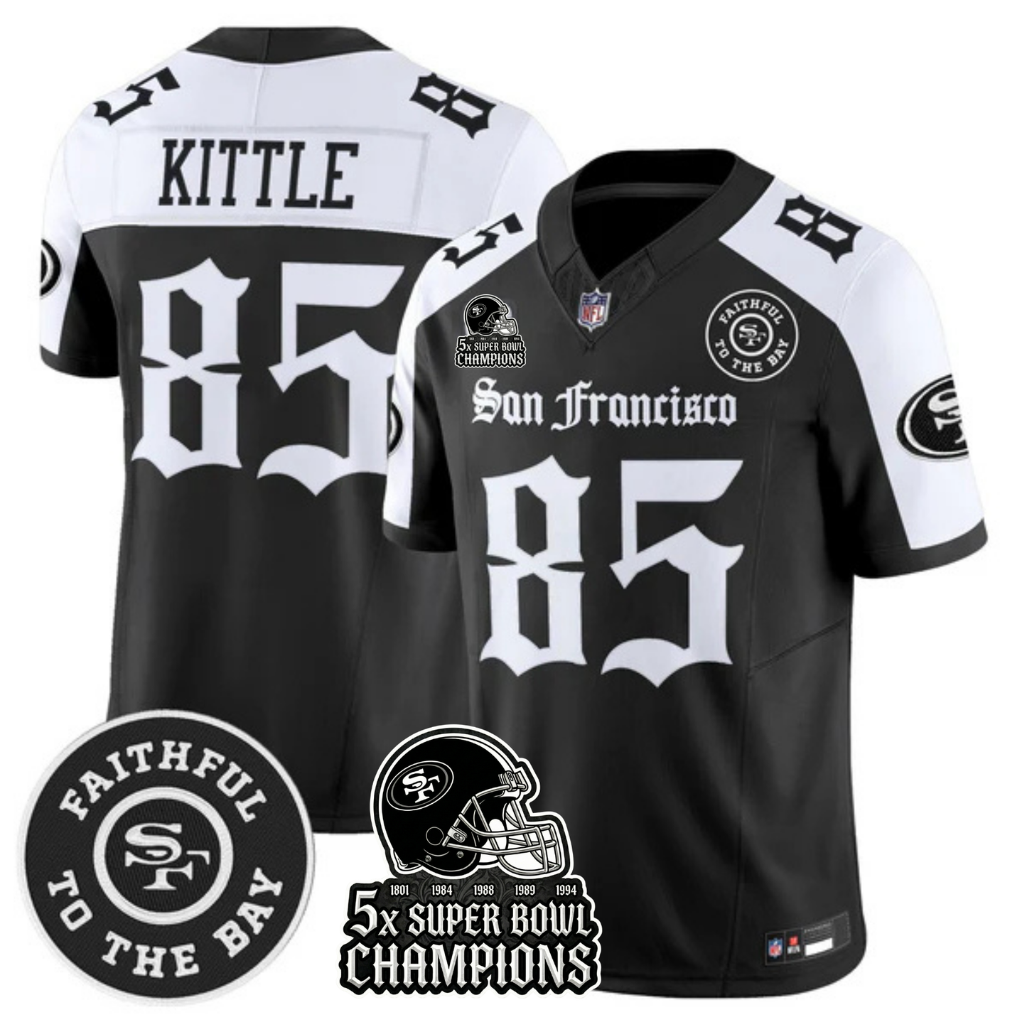 SF 5-Time Champions 'Gothic Edition' Vapor Limited Jersey - All Stitched
