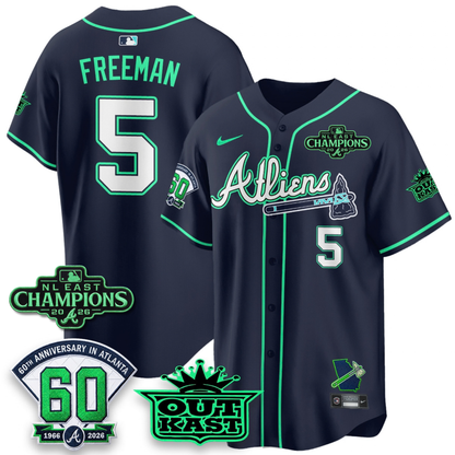 ATL 2026 NL East Champs Atliens Cool Base Galaxy Version Jersey - Stitched