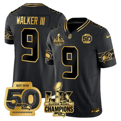 SEA S.Bowl LX Champions Patch Vapor Limited Jersey - All Stitched