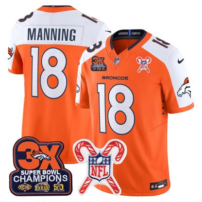 DEN 3-Time Champions & Christmas Patch Vapor Limited Jersey - All Stitched