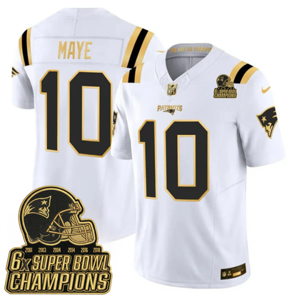 NE 6-Time Champions & Massachusetts Patch Vapor Limited Jersey V3- All Stitched